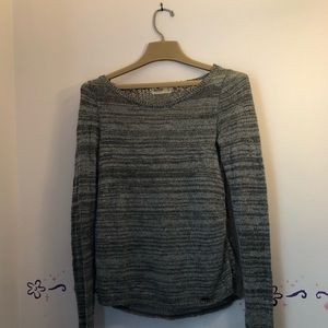Hollister grey/silver metallic sweater with lace